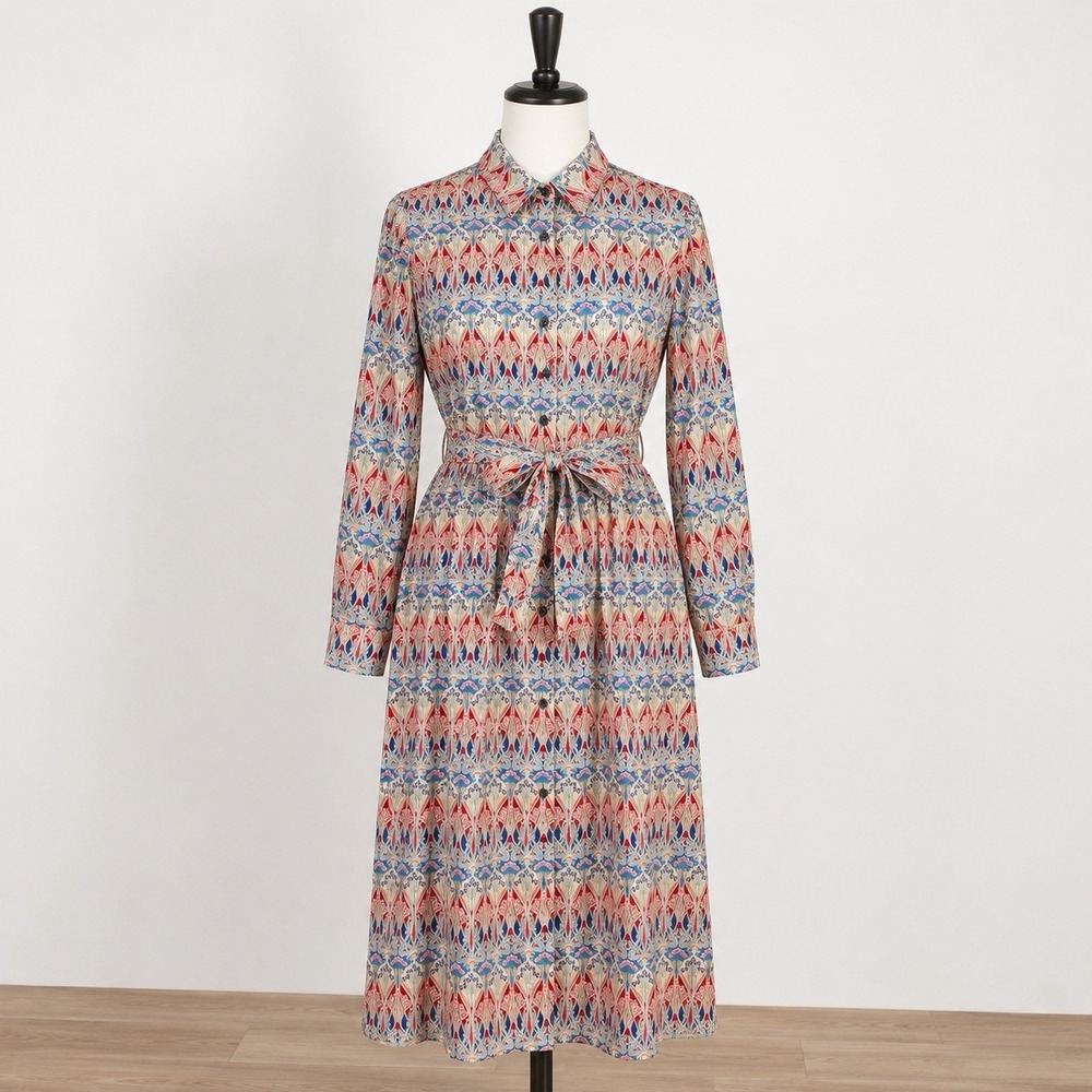 Liberty Ianthe Tana Lawn Shirt Dress Vintage 1980s Size 12 Made England